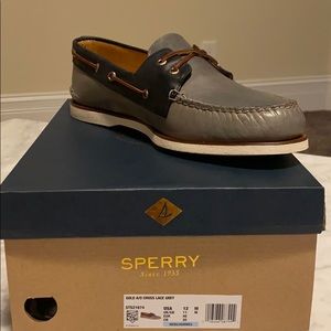 Sperry cross lace grey mens